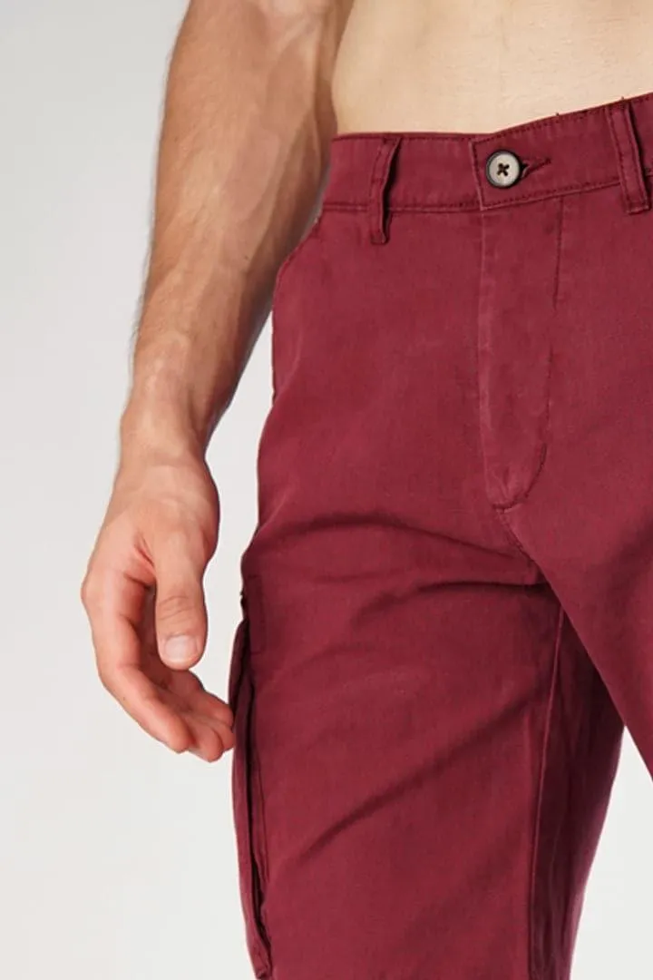Burgundy Cargo Shorts