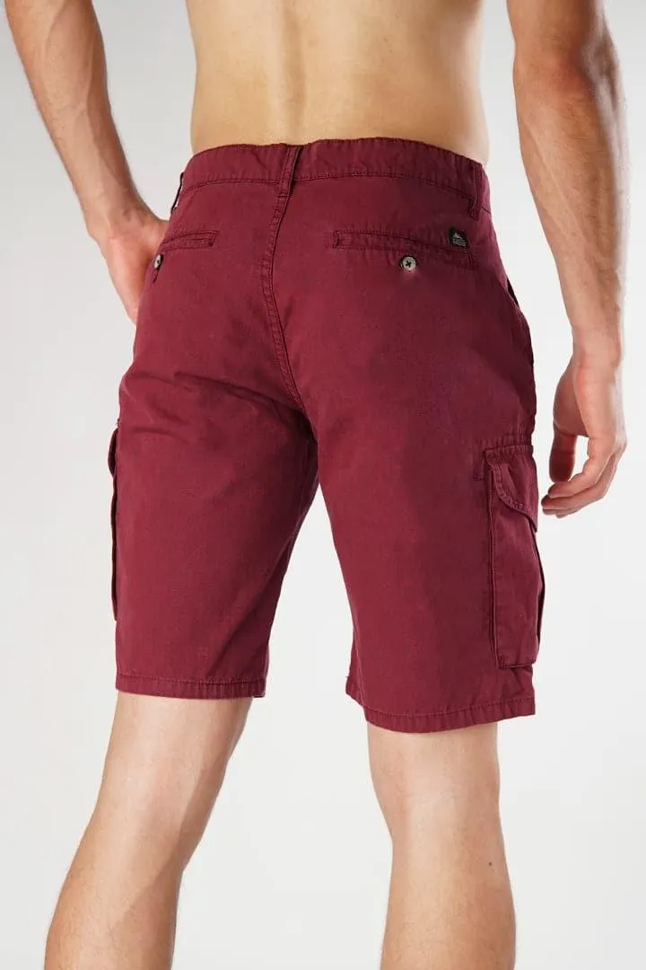 Burgundy Cargo Shorts