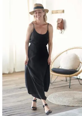 Dress Maxi European Linen Black