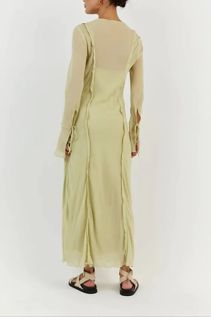 Fashion See-Through V-Neck Loose Dress
