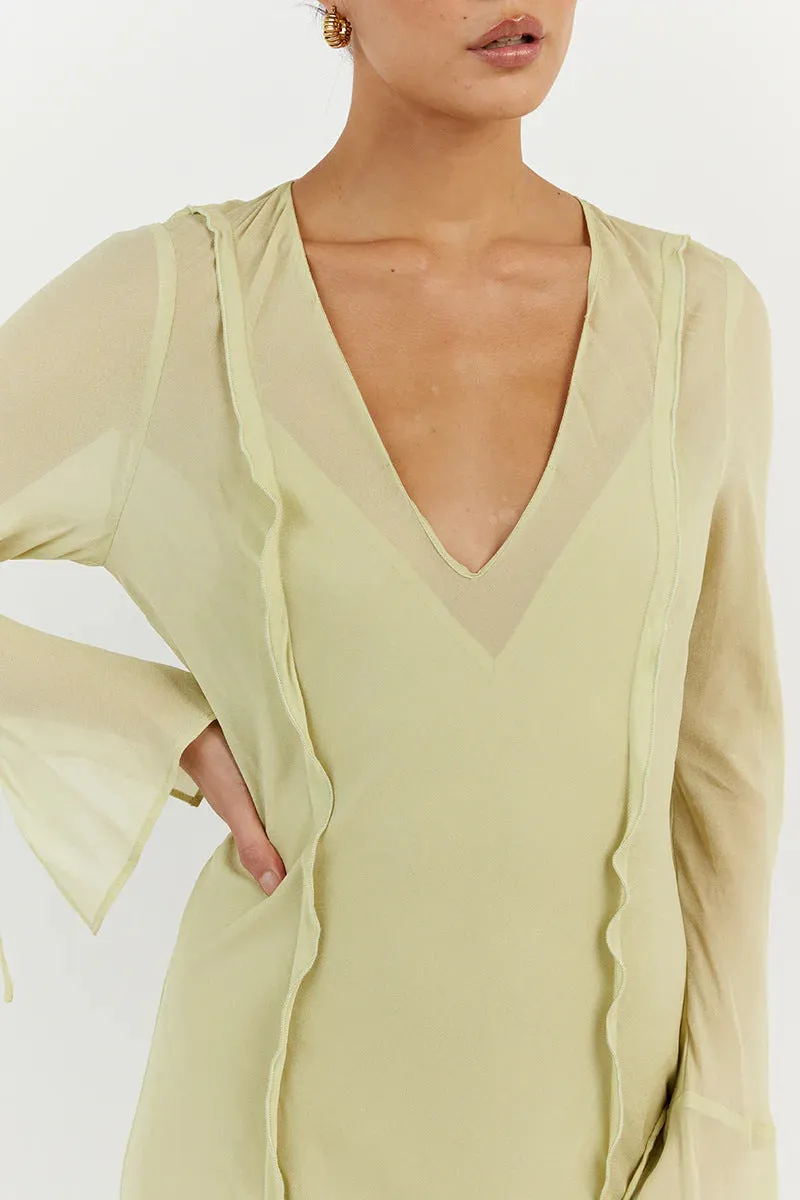 Fashion See-Through V-Neck Loose Dress