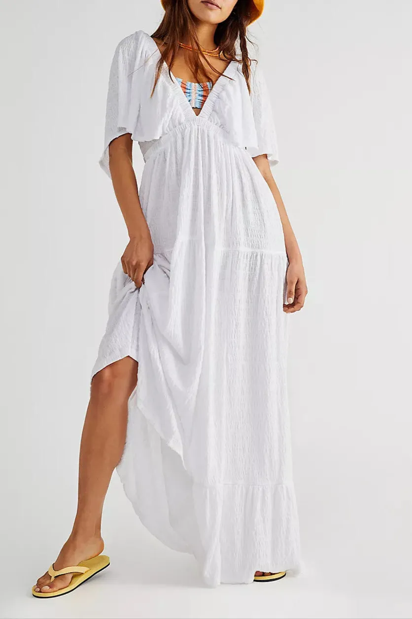 Fashion V-Neck Loose Long Dress