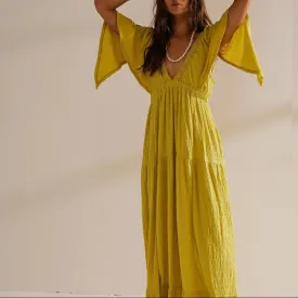 Fashion V-Neck Loose Long Dress