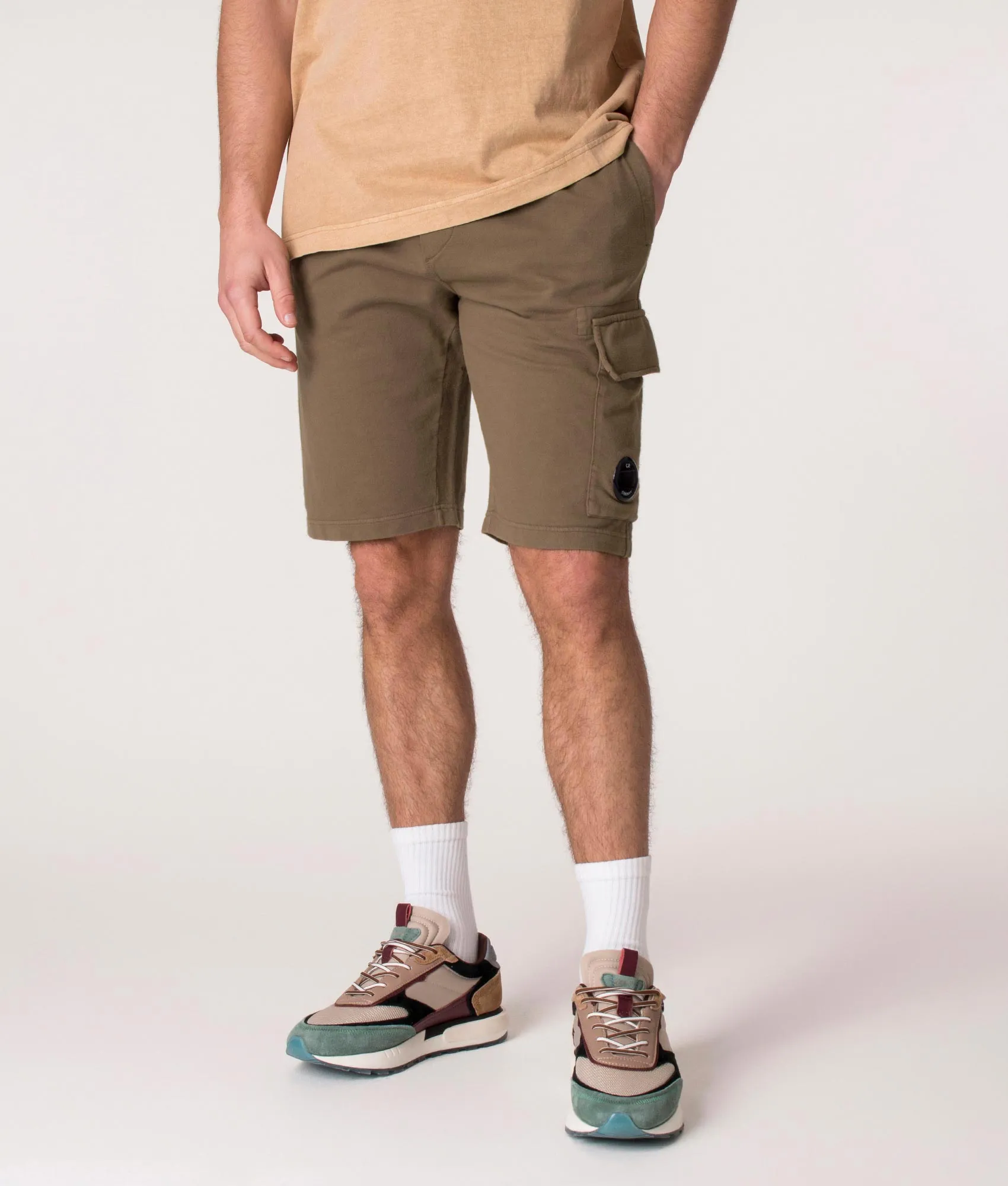 Regular Fit Light Fleece Cargo Sweat Shorts
