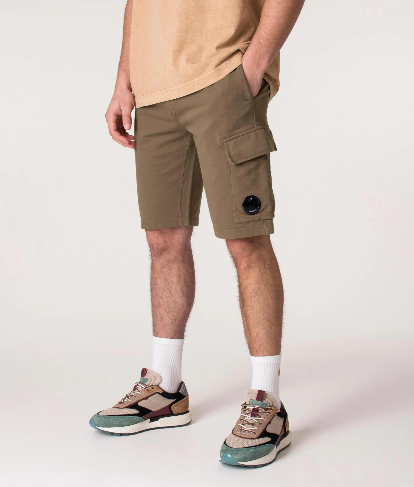 Regular Fit Light Fleece Cargo Sweat Shorts