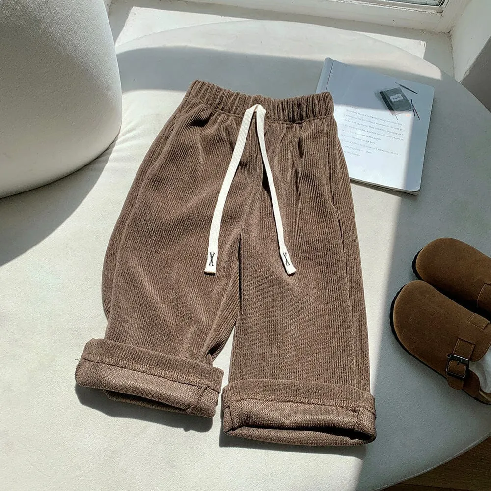 Sadie Corduroy Fleece Wide-Leg Pants
