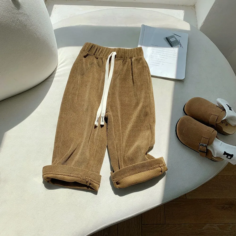 Sadie Corduroy Fleece Wide-Leg Pants