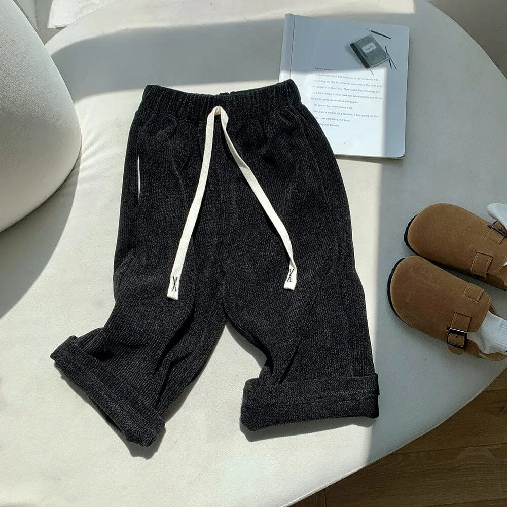 Sadie Corduroy Fleece Wide-Leg Pants