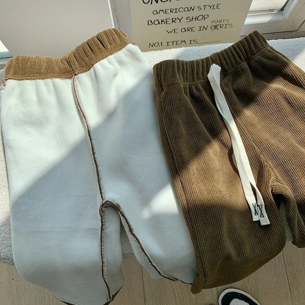 Sadie Corduroy Fleece Wide-Leg Pants