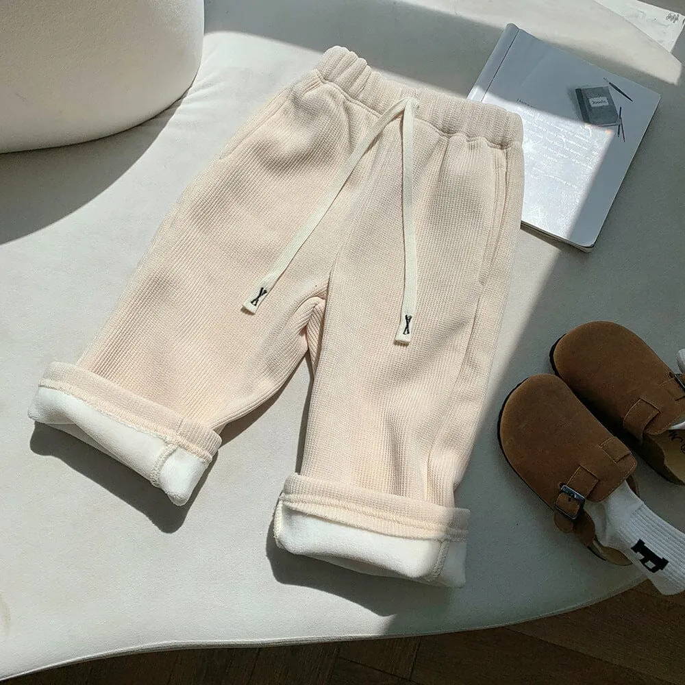 Sadie Corduroy Fleece Wide-Leg Pants