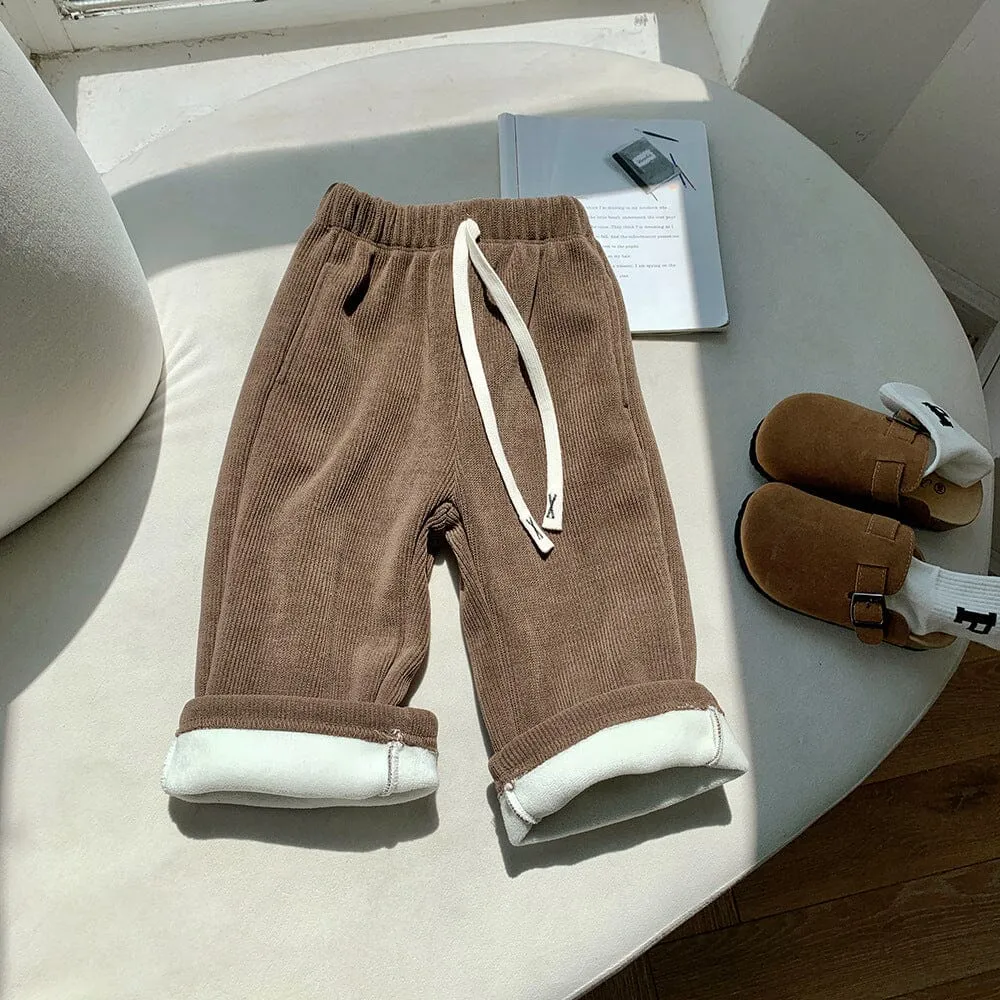 Sadie Corduroy Fleece Wide-Leg Pants