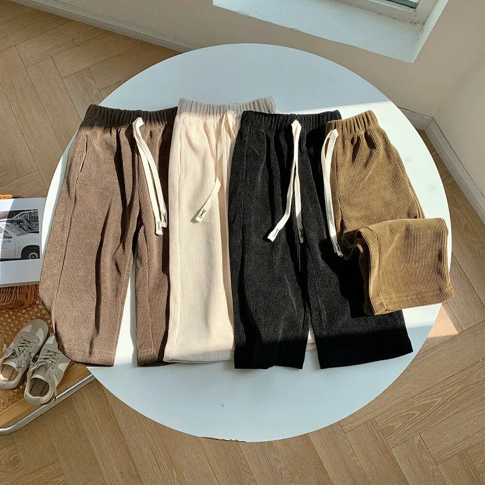 Sadie Corduroy Fleece Wide-Leg Pants