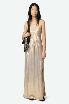 Satin Rayon Dress Gold