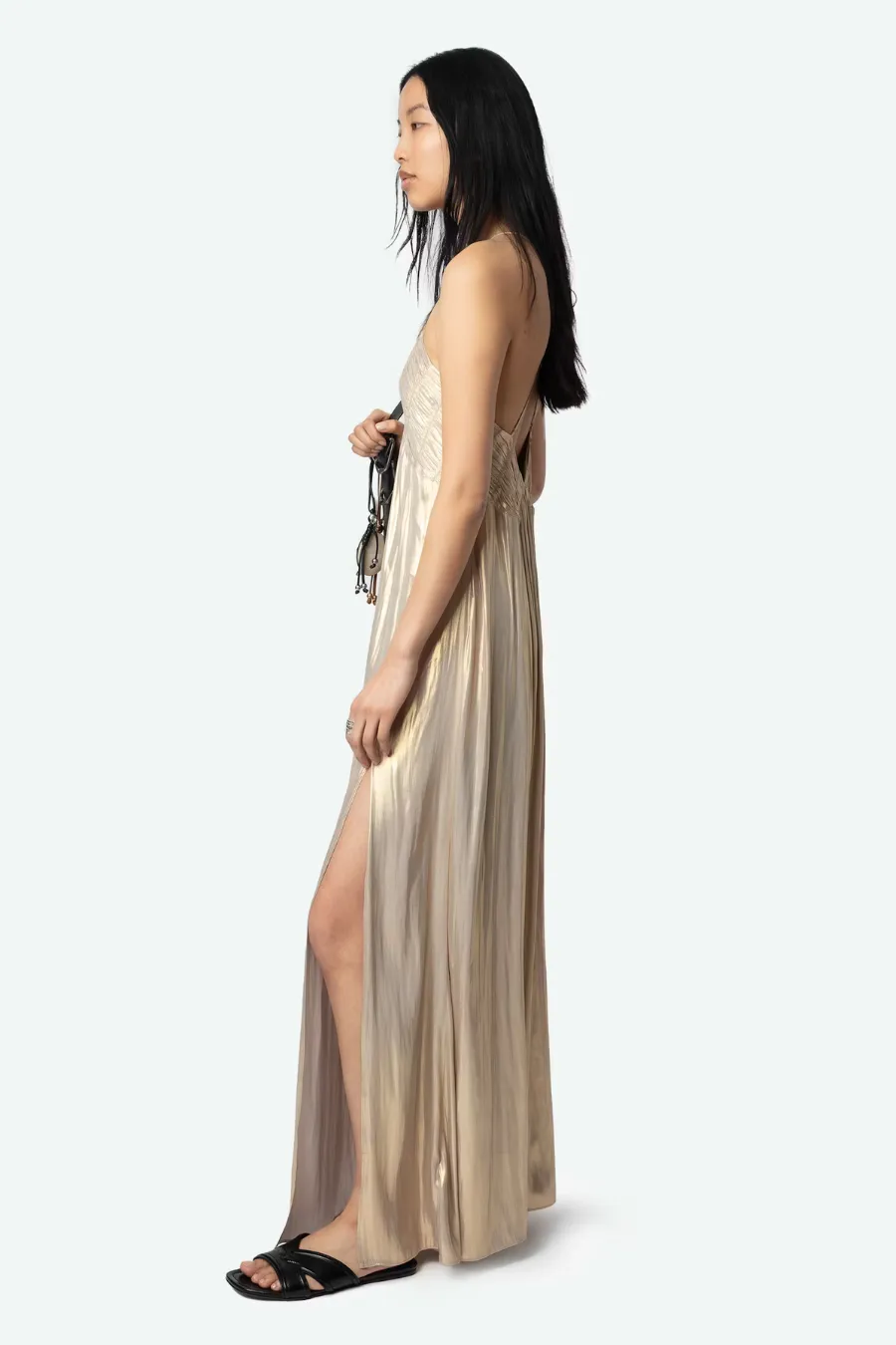 Satin Rayon Dress Gold