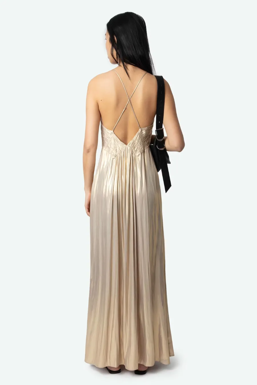 Satin Rayon Dress Gold