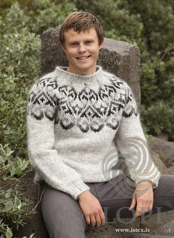 Sjón - Custom made Icelandic Sweater - Grey