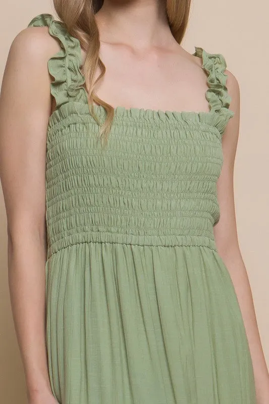 Smocked Bodice Maxi Dress