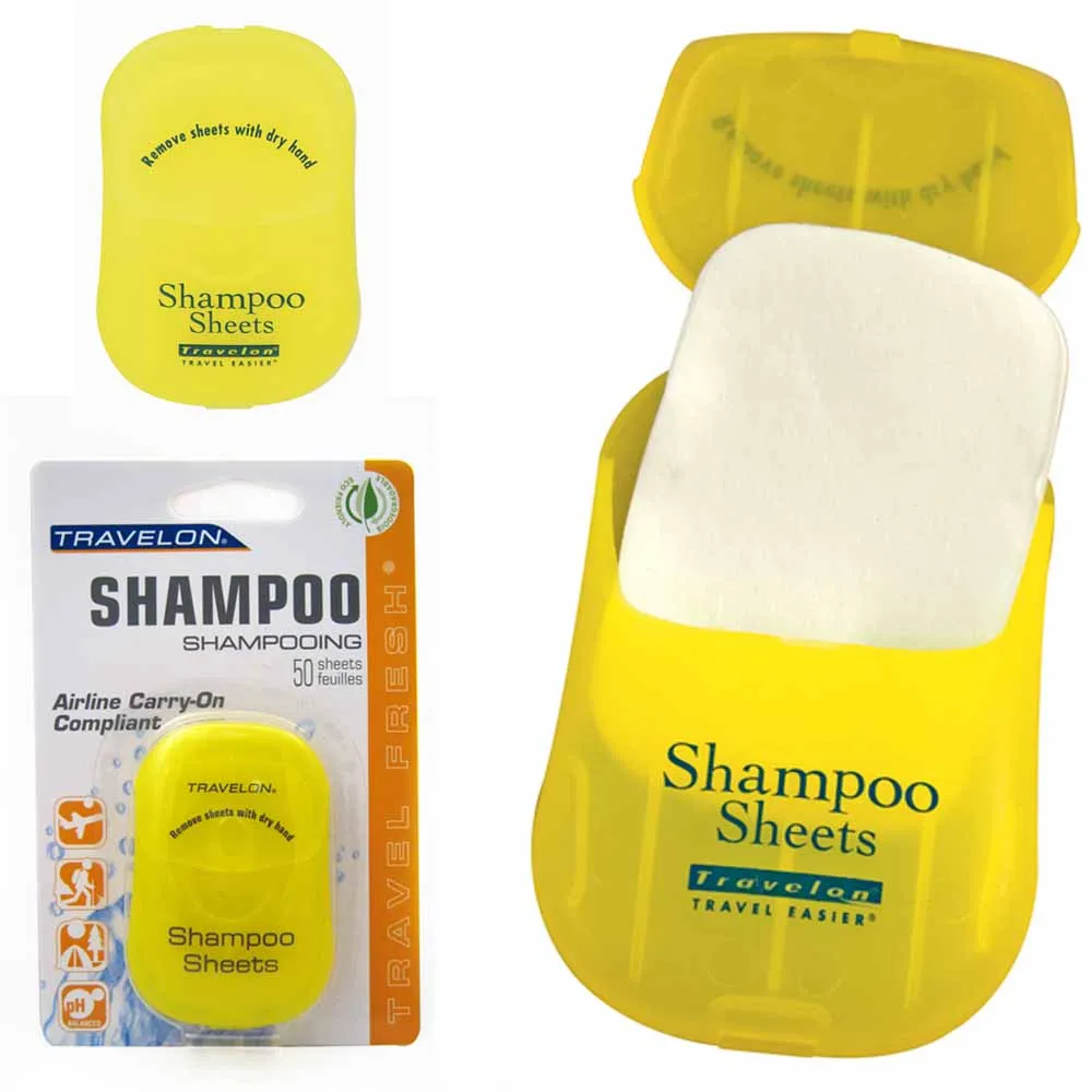 Travel Shampoo Toiletry Sheets Travelon 50 Count TSA OK